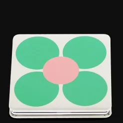 Rex London Square pocket mirror - Pink and green Daisy Clearance