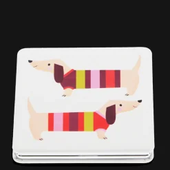 Rex London Square pocket mirror - Sausage Dog Hot
