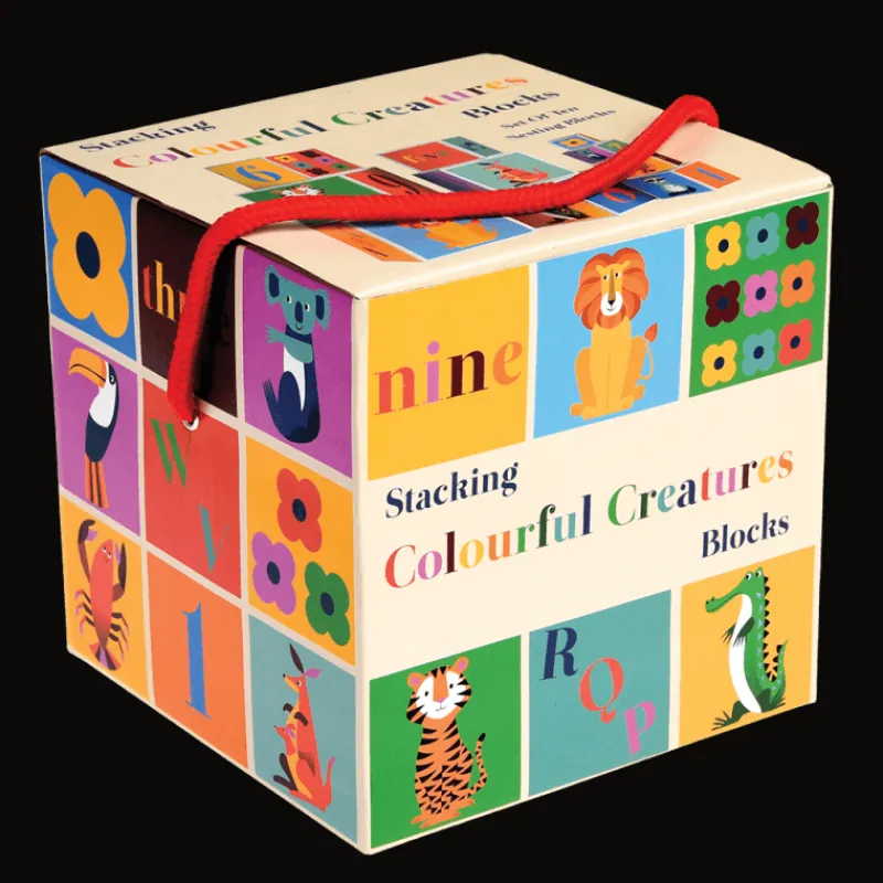 Rex London Stacking blocks with numbers - Colourful Creatures Clearance