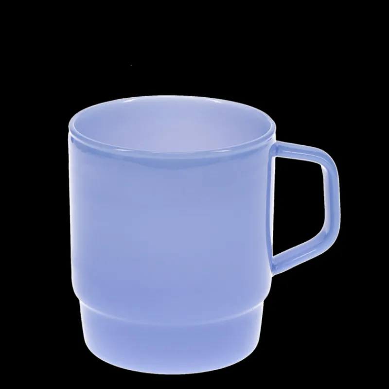 Rex London Stacking glass coffee cup 280ml - Milky blue Discount
