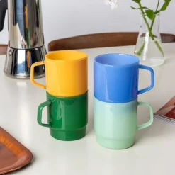 Rex London Stacking glass coffee cup 280ml - Mint green Clearance