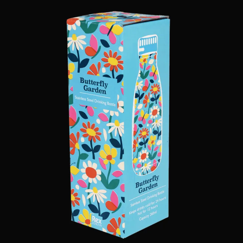 Rex London Stainless steel bottle 260ml - Butterfly Garden New
