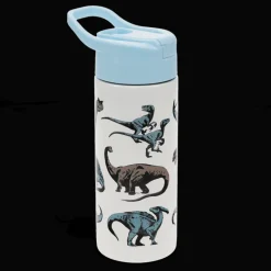 Rex London Stainless steel bottle with push button lid 500ml - Dinosaur Best