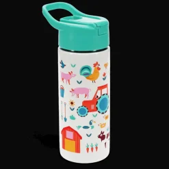 Rex London Stainless steel bottle with push button lid 500ml - Farmyard Online