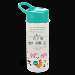 Rex London Stainless steel bottle with push button lid 500ml - Farmyard Online