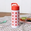 Rex London Stainless steel bottle with push button lid 500ml - Pink daisy Outlet