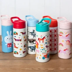 Rex London Stainless steel bottle with push button lid 500ml - Unicorn Fashion