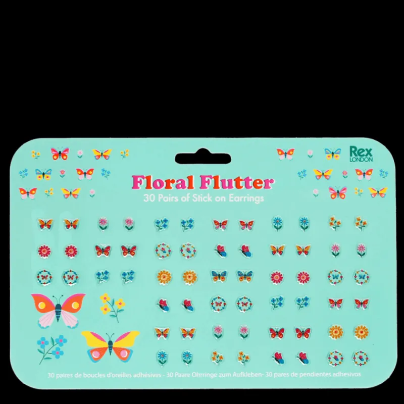 Rex London Stick on earrings (30 pairs) - Floral Flutter Best