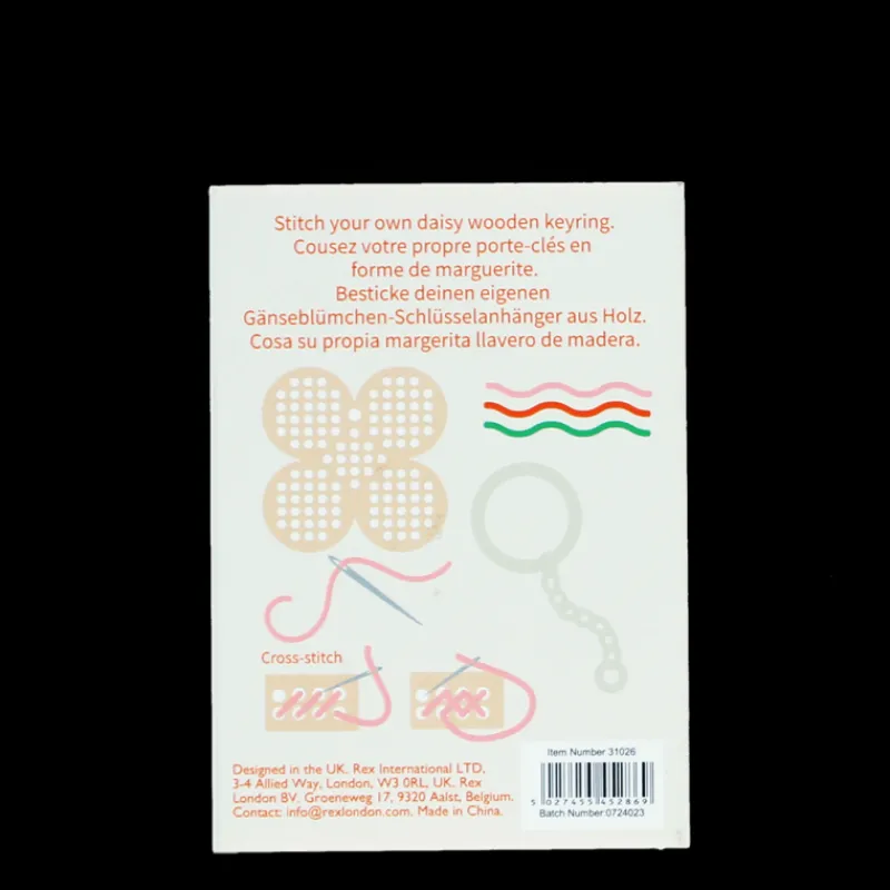 Rex London Stitch your own wooden keyring - Daisy Best