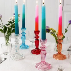 Rex London Tall glass candle holder - Pink Online