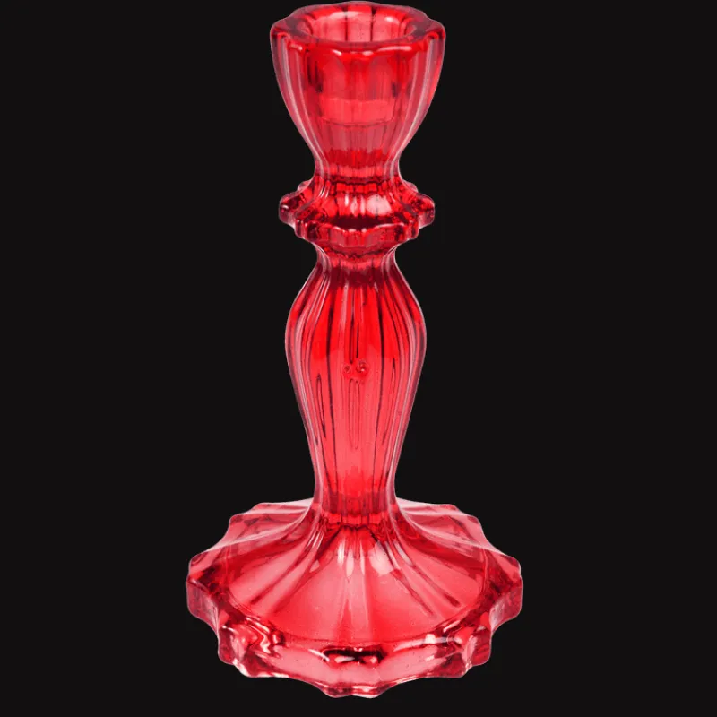 Rex London Tall glass candle holder - Red Hot