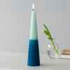 Rex London Tall two-colour cone candle - Dark blue-mint green Fashion