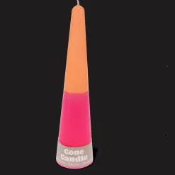 Rex London Tall two-colour cone candle - Pink-orange Clearance