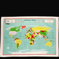 Rex London Tea towel - World Map Hot