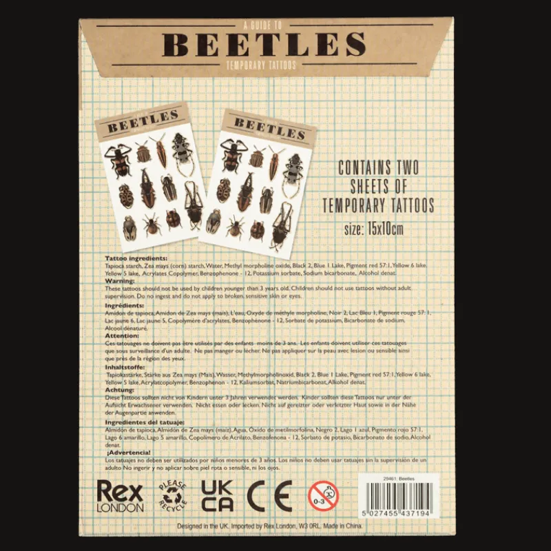 Rex London Temporary tattoos - Beetles Discount