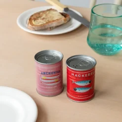 Rex London Tin salt and pepper shakers - Fish MACKEREL & ANCHOVIES Sale