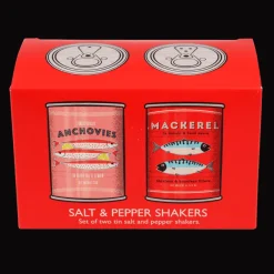 Rex London Tin salt and pepper shakers - Fish MACKEREL & ANCHOVIES Sale