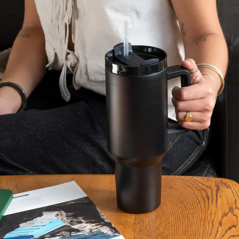 Rex London Travel tumbler with handle (1.2Ltr) - Black Fashion