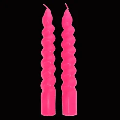 Rex London Twisted candles (pack of 2) - Bright pink Fashion