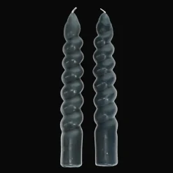 Rex London Twisted candles (pack of 2) - Dark grey Outlet