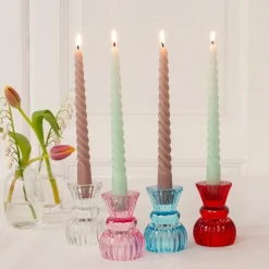 Rex London Twisted candles (pack of 4) - Mint green and taupe Discount