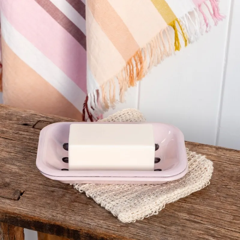 Rex London Two-part enamel soap dish - Pink Online