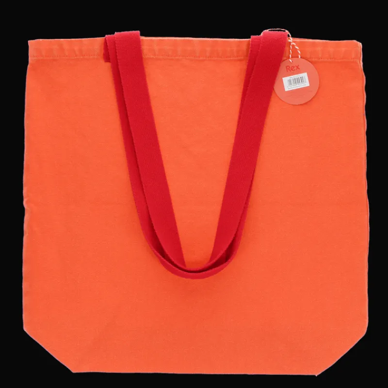 Rex London Two-tone cotton tote bag - Coral Discount