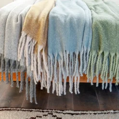 Rex London Ultra soft woven blanket (127 x 152cm) - Light blue Sale