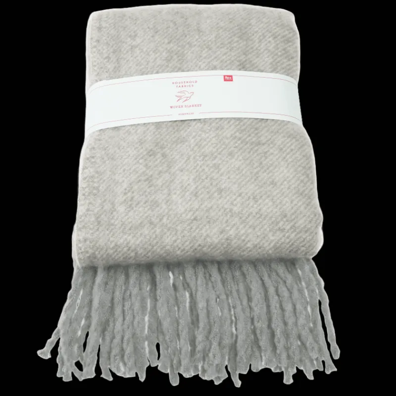 Rex London Ultra soft woven blanket (127 x 152cm) - Light grey Online