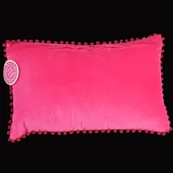 Rex London Velvet pom pom cushion - Pink Best