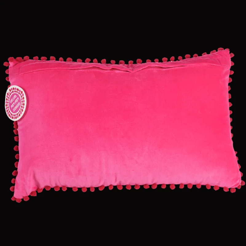 Rex London Velvet pom pom cushion - Pink Best