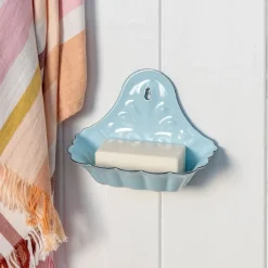 Rex London Wall-mounted enamel soap dish - Blue Hot