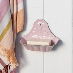Rex London Wall-mounted enamel soap dish - Pink Online