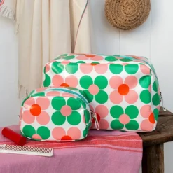 Rex London Wash bag - Pink and green Daisy Sale
