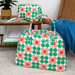 Rex London Weekend bag - Pink and green Daisy Clearance