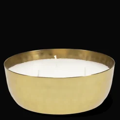 Rex London 3-wick scented candle bowl - Gold tone hammered metal Clearance