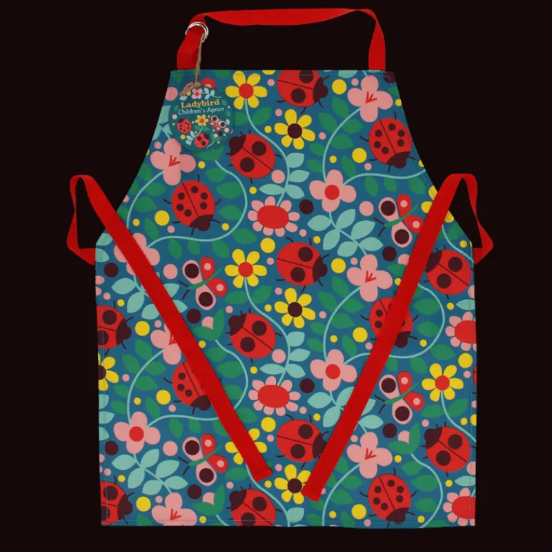 Rex London Wipeable cotton children's apron - Ladybird Discount
