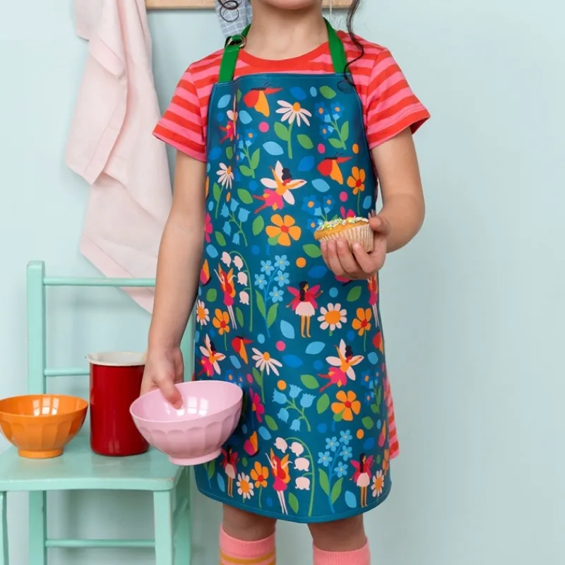 Rex London Wipeable cotton children's apron - Fairies in the Garden Best