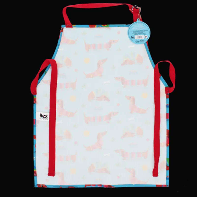 Rex London Wipeable cotton children's apron - Sunny Sausage Dog Clearance