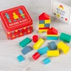 Rex London Wooden building blocks in a tin Clearance
