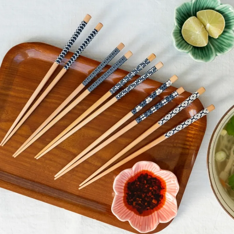 Rex London Wooden chopsticks (pack of 5 pairs) - Wagara patterns New