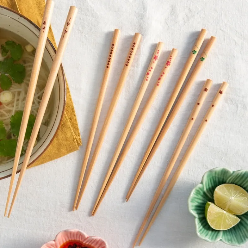 Rex London Wooden chopsticks (pack of 5 pairs) - Delicate patterns Clearance