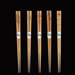 Rex London Wooden chopsticks (pack of 5 pairs) - Delicate patterns Clearance