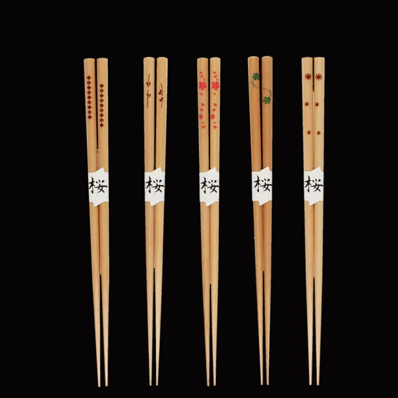 Rex London Wooden chopsticks (pack of 5 pairs) - Delicate patterns Clearance
