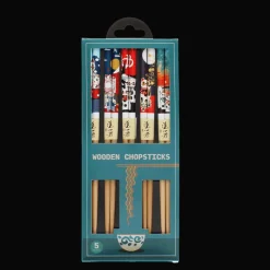 Rex London Wooden chopsticks (pack of 5 pairs) - Beckoning cats Online