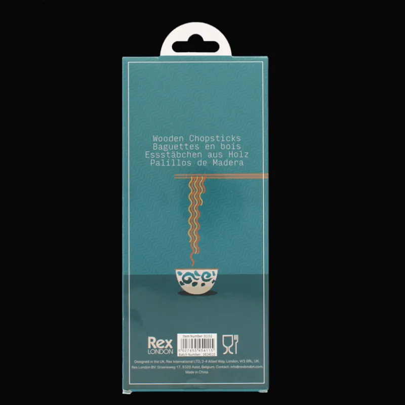 Rex London Wooden chopsticks (pack of 5 pairs) - Beckoning cats Online