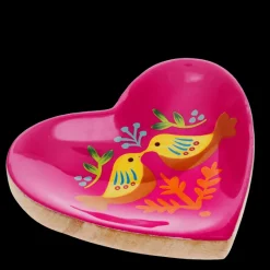 Rex London Wooden heart-shaped trinket dish - Birds Best