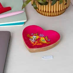 Rex London Wooden heart-shaped trinket dish - Birds Best
