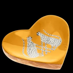 Rex London Wooden heart-shaped trinket dish - Leopards Hot
