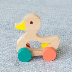 Rex London Wooden push along toy - Duck Hot